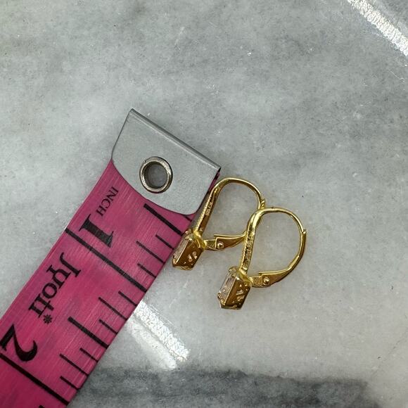 Gold plated over sterling silver cubic zirconia, huggy earrings - Picture 4 of 4